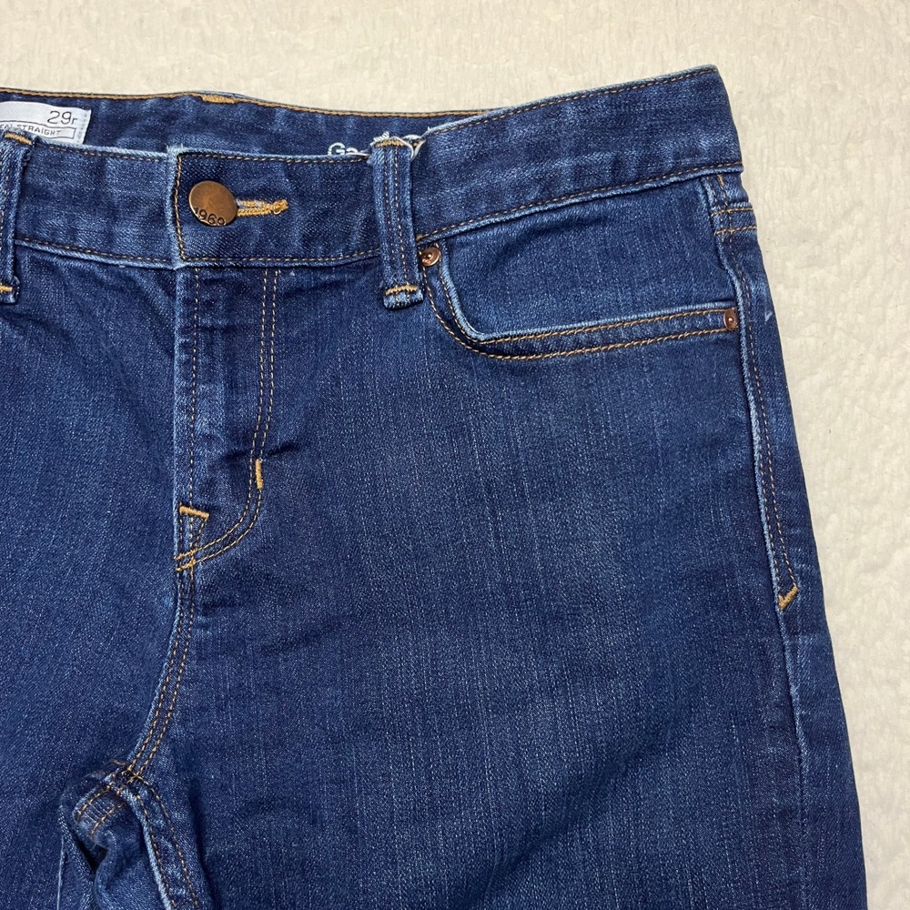 Gap Jeans Womens 29r Dark Wash Real Straight 1969 Denim Fall 2014 364618-00
